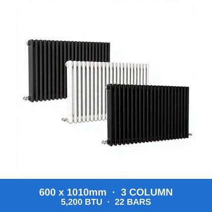 Column Radiators – Cast Iron Style 2, 3 & 4 Column Radiators in Anthracite, Black & White, Vertical & Horizontal - Rackerman