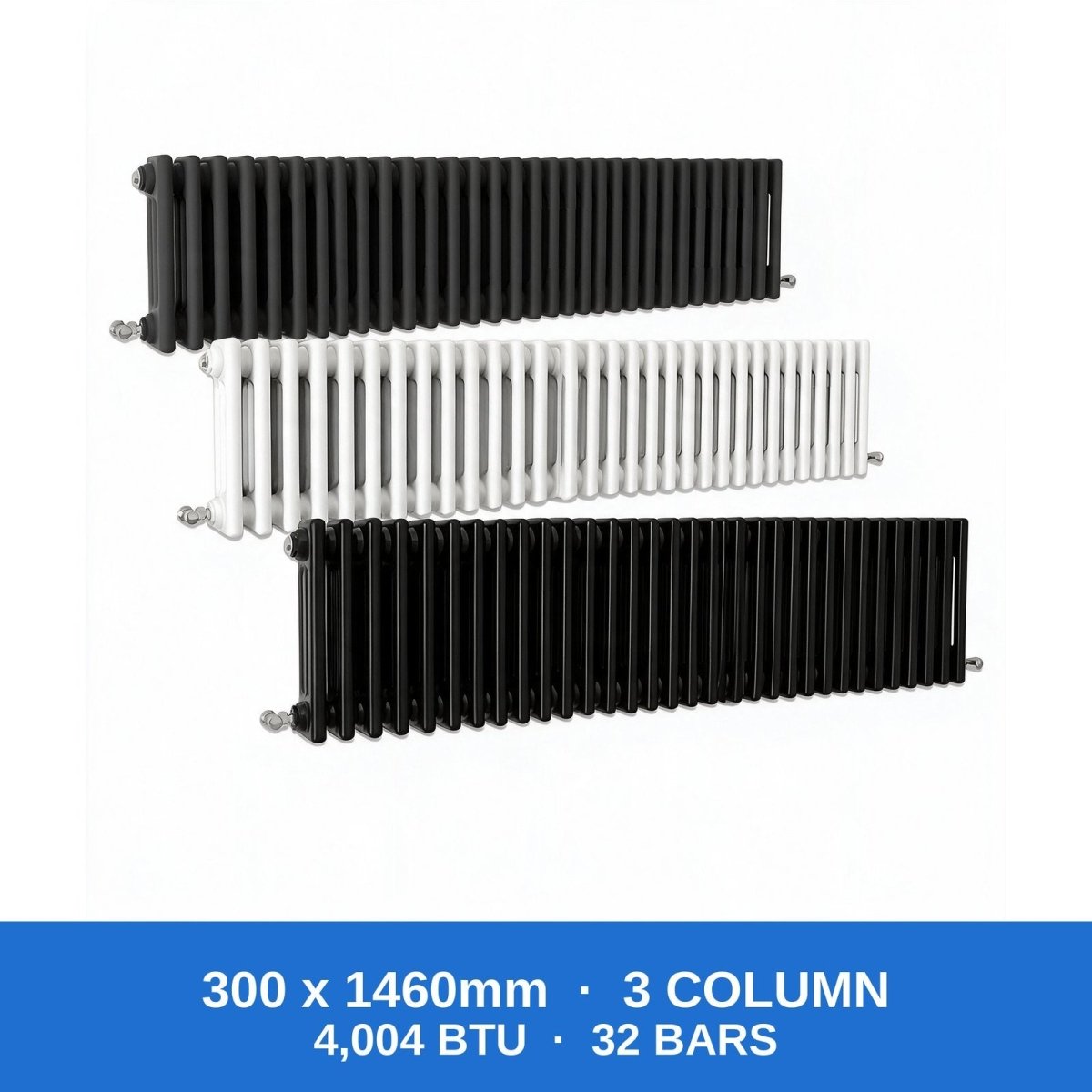 Column Radiators – Cast Iron Style 2, 3 & 4 Column Radiators in Anthracite, Black & White, Vertical & Horizontal - Rackerman