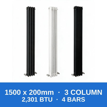 Column Radiators – Cast Iron Style 2, 3 & 4 Column Radiators in Anthracite, Black & White, Vertical & Horizontal - Rackerman