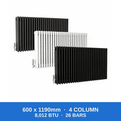 Column Radiators – Cast Iron Style 2, 3 & 4 Column Radiators in Anthracite, Black & White, Vertical & Horizontal - Rackerman