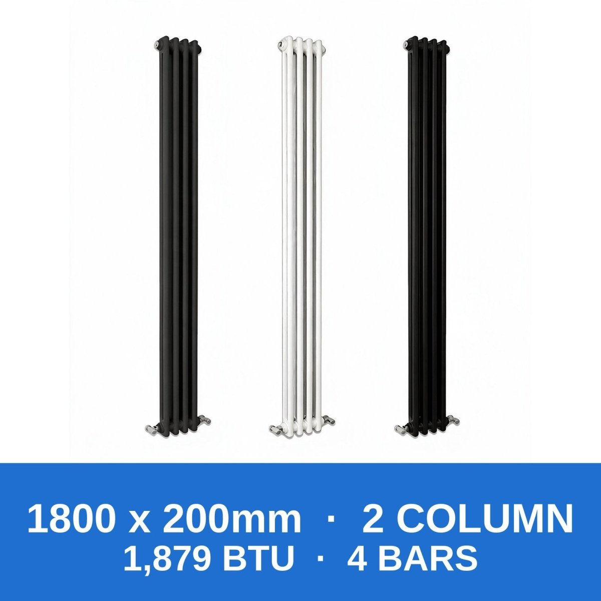 Column Radiators – Cast Iron Style 2, 3 & 4 Column Radiators in Anthracite, Black & White, Vertical & Horizontal - Rackerman