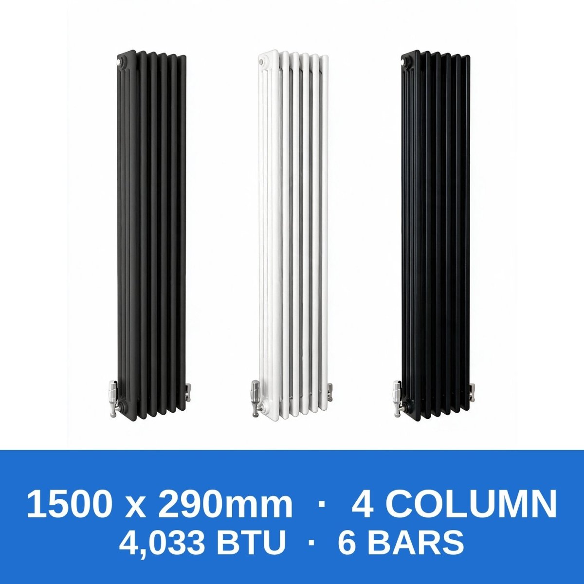 Column Radiators – Cast Iron Style 2, 3 & 4 Column Radiators in Anthracite, Black & White, Vertical & Horizontal - Rackerman