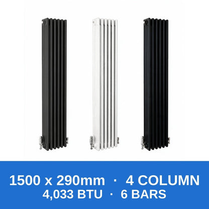 Column Radiators – Cast Iron Style 2, 3 & 4 Column Radiators in Anthracite, Black & White, Vertical & Horizontal - Rackerman