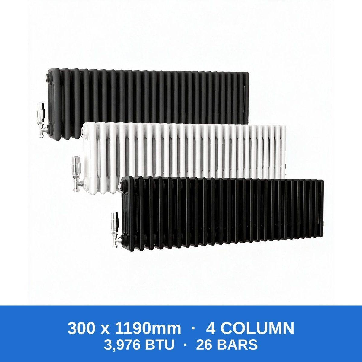 Column Radiators – Cast Iron Style 2, 3 & 4 Column Radiators in Anthracite, Black & White, Vertical & Horizontal - Rackerman