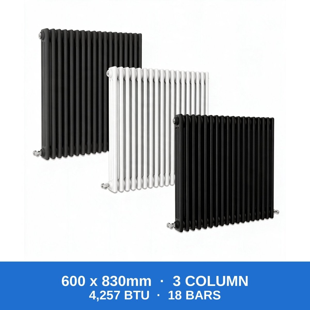 Column Radiators – Cast Iron Style 2, 3 & 4 Column Radiators in Anthracite, Black & White, Vertical & Horizontal - Rackerman
