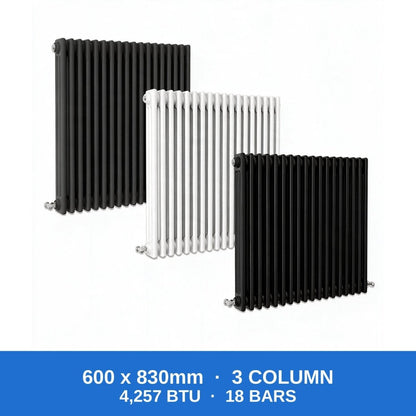 Column Radiators – Cast Iron Style 2, 3 & 4 Column Radiators in Anthracite, Black & White, Vertical & Horizontal - Rackerman