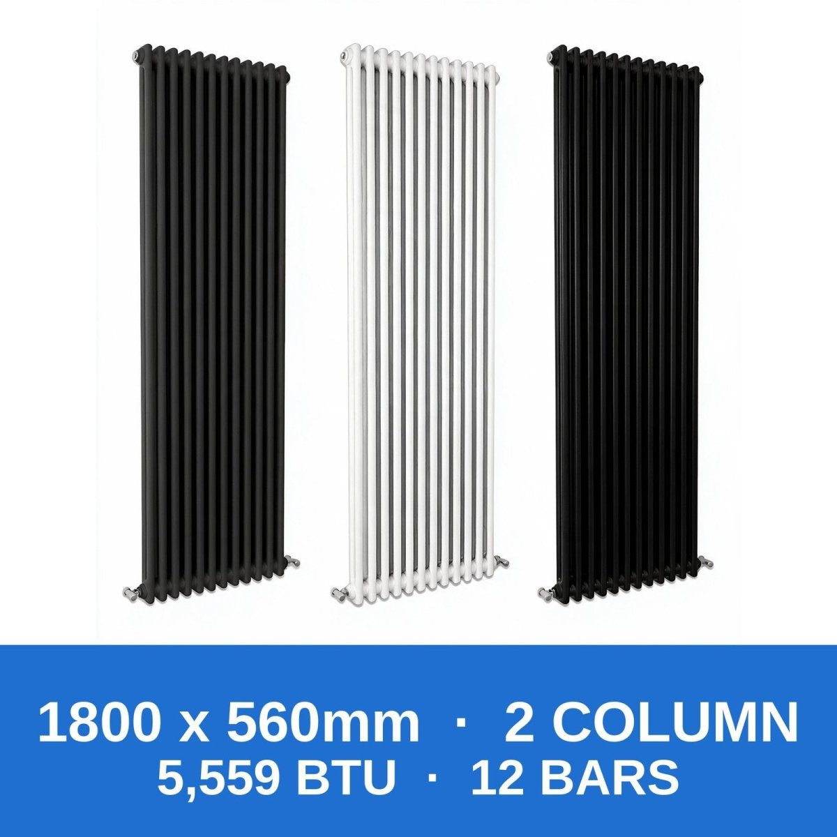Column Radiators – Cast Iron Style 2, 3 & 4 Column Radiators in Anthracite, Black & White, Vertical & Horizontal - Rackerman