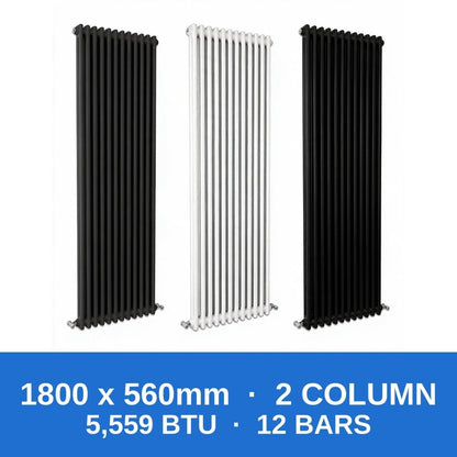 Column Radiators – Cast Iron Style 2, 3 & 4 Column Radiators in Anthracite, Black & White, Vertical & Horizontal - Rackerman
