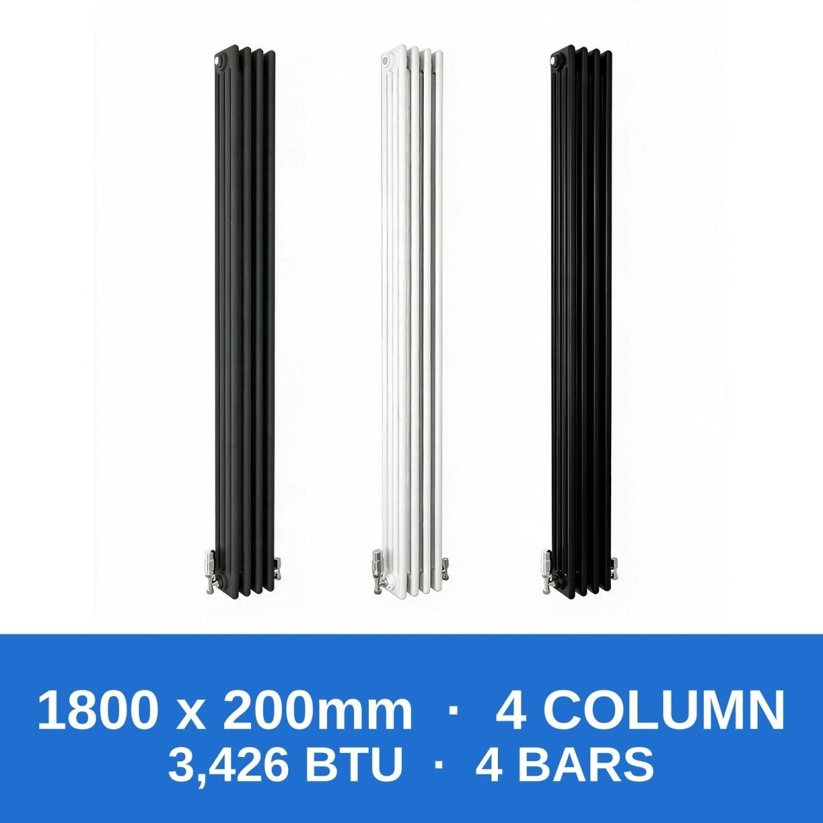 Column Radiators – Cast Iron Style 2, 3 & 4 Column Radiators in Anthracite, Black & White, Vertical & Horizontal - Rackerman