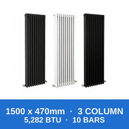 Column Radiators – Cast Iron Style 2, 3 & 4 Column Radiators in Anthracite, Black & White, Vertical & Horizontal - Rackerman
