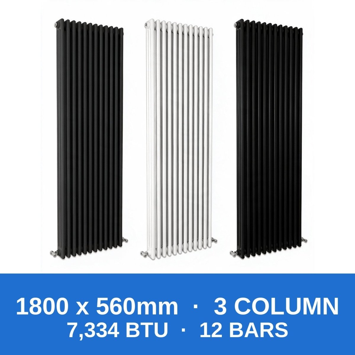 Column Radiators – Cast Iron Style 2, 3 & 4 Column Radiators in Anthracite, Black & White, Vertical & Horizontal - Rackerman