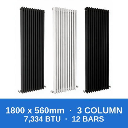 Column Radiators – Cast Iron Style 2, 3 & 4 Column Radiators in Anthracite, Black & White, Vertical & Horizontal - Rackerman