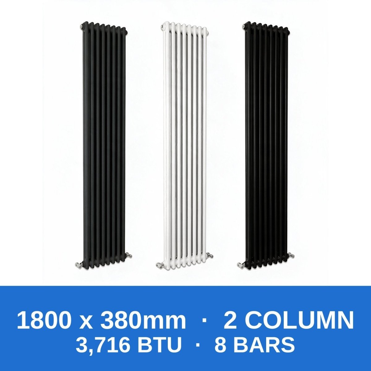 Column Radiators – Cast Iron Style 2, 3 & 4 Column Radiators in Anthracite, Black & White, Vertical & Horizontal - Rackerman
