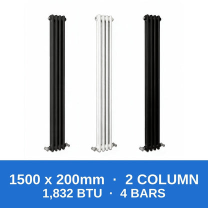 Column Radiators – Cast Iron Style 2, 3 & 4 Column Radiators in Anthracite, Black & White, Vertical & Horizontal - Rackerman