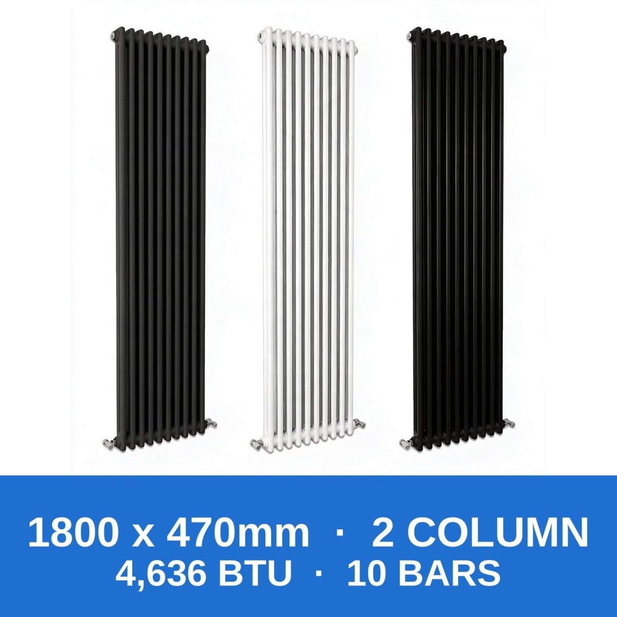 Column Radiators – Cast Iron Style 2, 3 & 4 Column Radiators in Anthracite, Black & White, Vertical & Horizontal - Rackerman