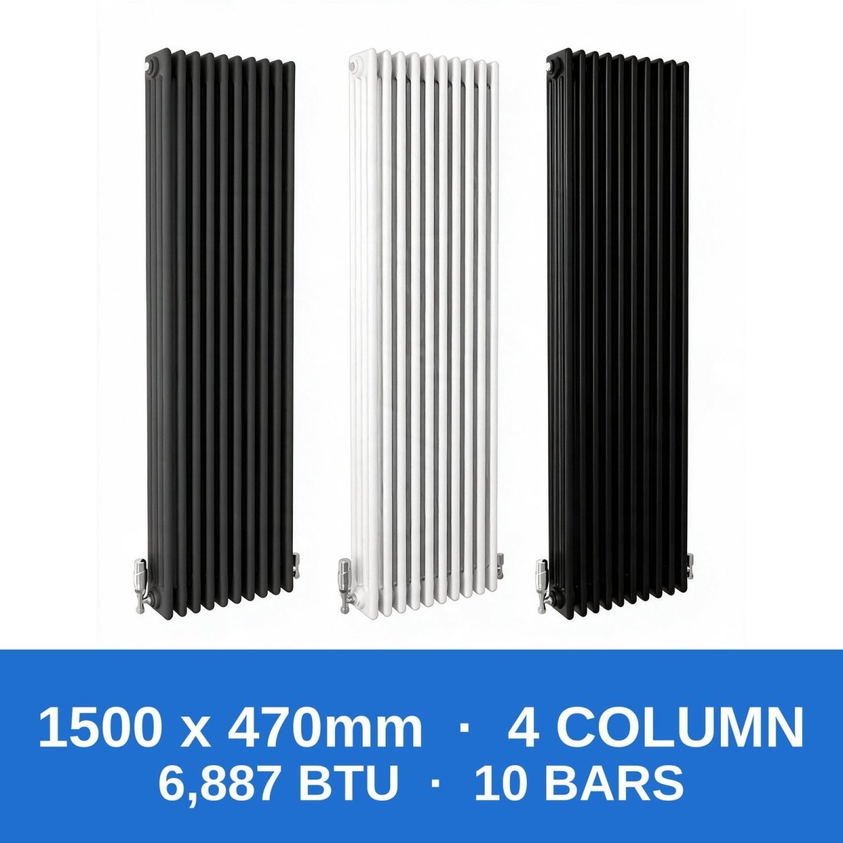 Column Radiators – Cast Iron Style 2, 3 & 4 Column Radiators in Anthracite, Black & White, Vertical & Horizontal - Rackerman