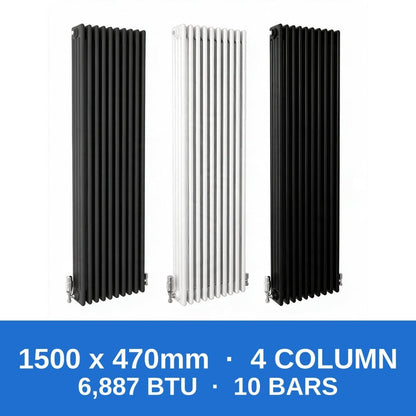 Column Radiators – Cast Iron Style 2, 3 & 4 Column Radiators in Anthracite, Black & White, Vertical & Horizontal - Rackerman