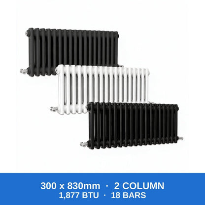 Column Radiators – Cast Iron Style 2, 3 & 4 Column Radiators in Anthracite, Black & White, Vertical & Horizontal - Rackerman