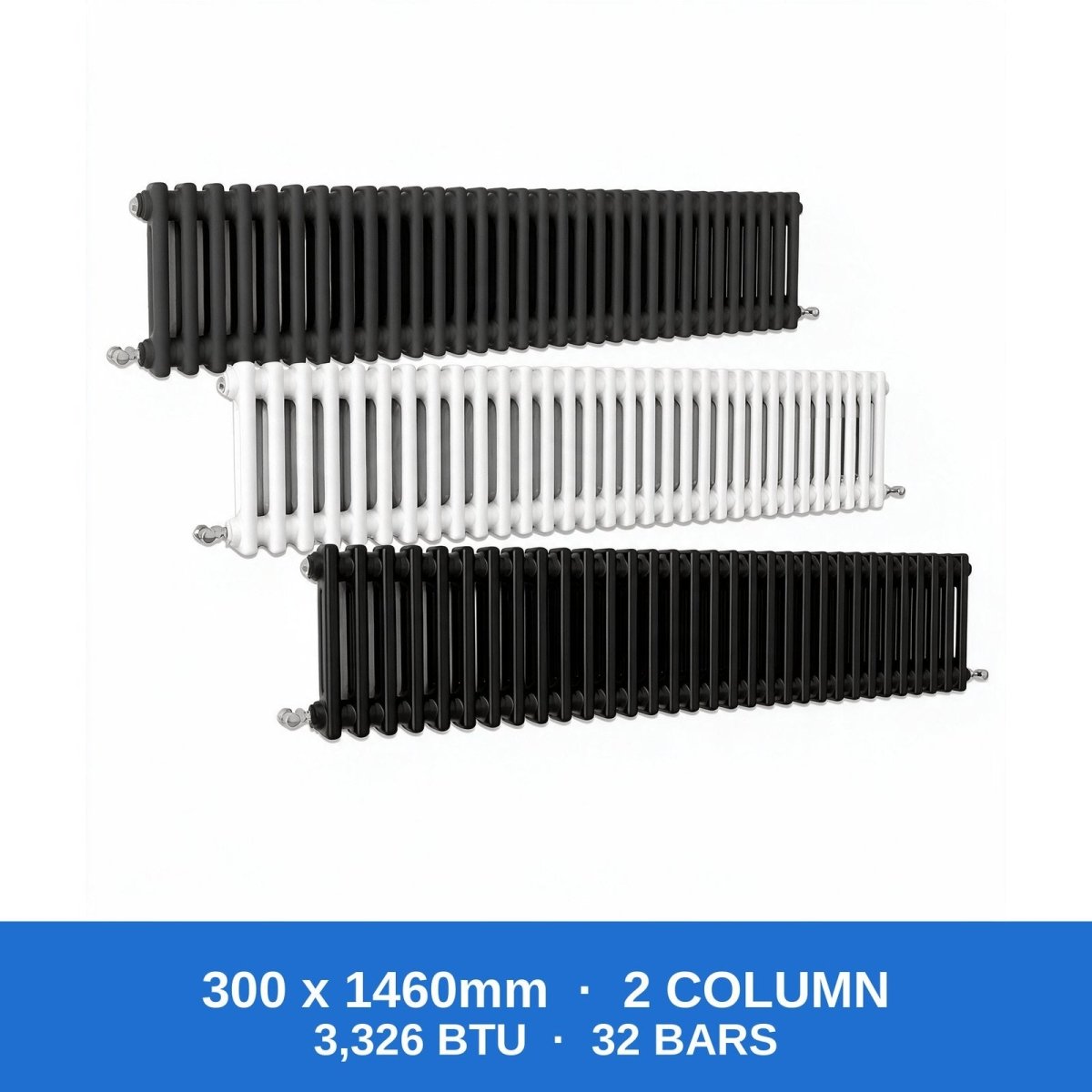 Column Radiators – Cast Iron Style 2, 3 & 4 Column Radiators in Anthracite, Black & White, Vertical & Horizontal - Rackerman