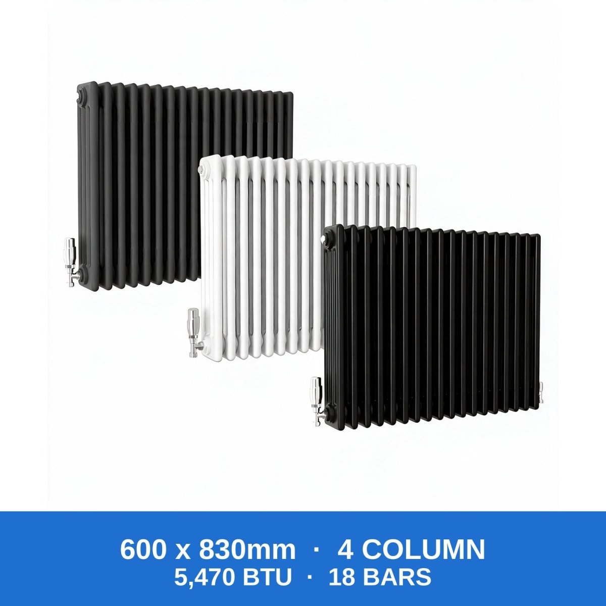 Column Radiators – Cast Iron Style 2, 3 & 4 Column Radiators in Anthracite, Black & White, Vertical & Horizontal - Rackerman