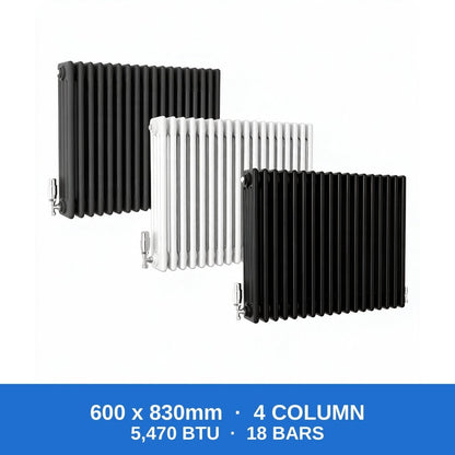 Column Radiators – Cast Iron Style 2, 3 & 4 Column Radiators in Anthracite, Black & White, Vertical & Horizontal - Rackerman