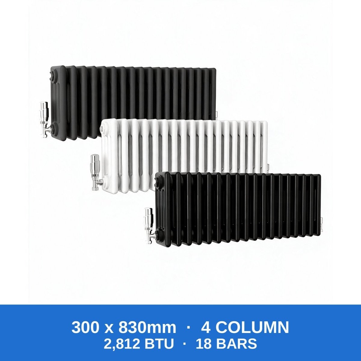 Column Radiators – Cast Iron Style 2, 3 & 4 Column Radiators in Anthracite, Black & White, Vertical & Horizontal - Rackerman