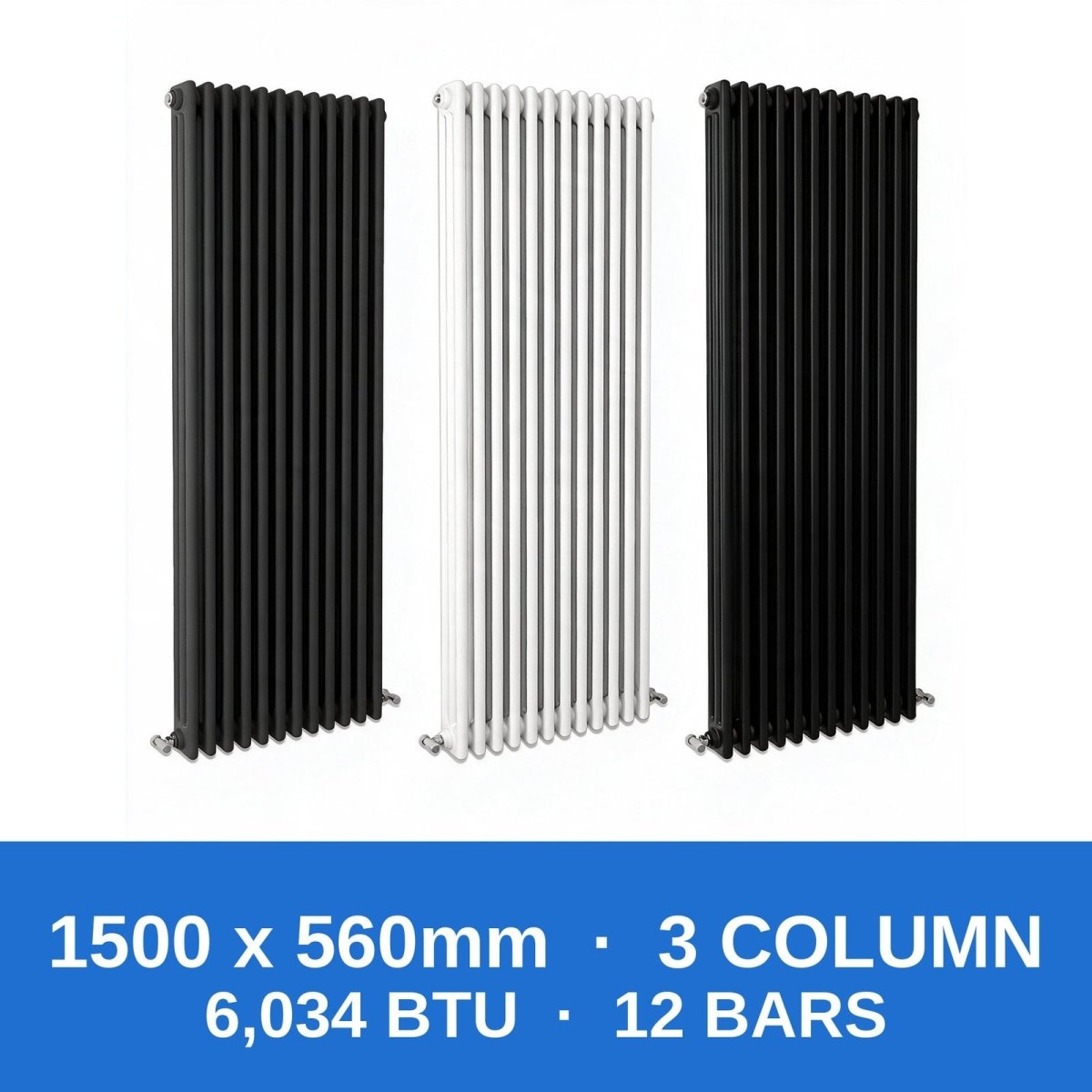 Column Radiators – Cast Iron Style 2, 3 & 4 Column Radiators in Anthracite, Black & White, Vertical & Horizontal - Rackerman