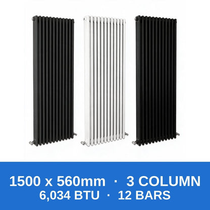 Column Radiators – Cast Iron Style 2, 3 & 4 Column Radiators in Anthracite, Black & White, Vertical & Horizontal - Rackerman