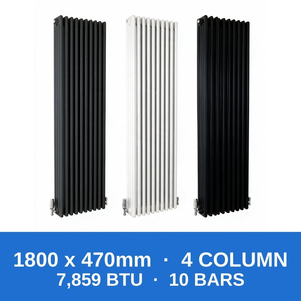 Column Radiators – Cast Iron Style 2, 3 & 4 Column Radiators in Anthracite, Black & White, Vertical & Horizontal - Rackerman