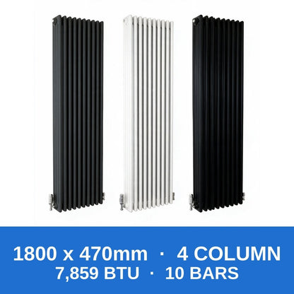 Column Radiators – Cast Iron Style 2, 3 & 4 Column Radiators in Anthracite, Black & White, Vertical & Horizontal - Rackerman
