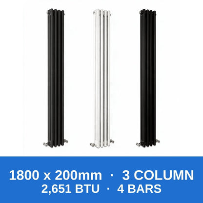 Column Radiators – Cast Iron Style 2, 3 & 4 Column Radiators in Anthracite, Black & White, Vertical & Horizontal - Rackerman