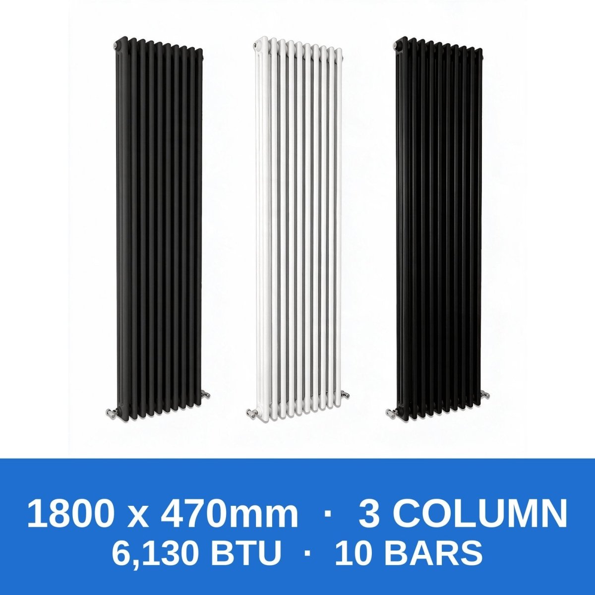 Column Radiators – Cast Iron Style 2, 3 & 4 Column Radiators in Anthracite, Black & White, Vertical & Horizontal - Rackerman
