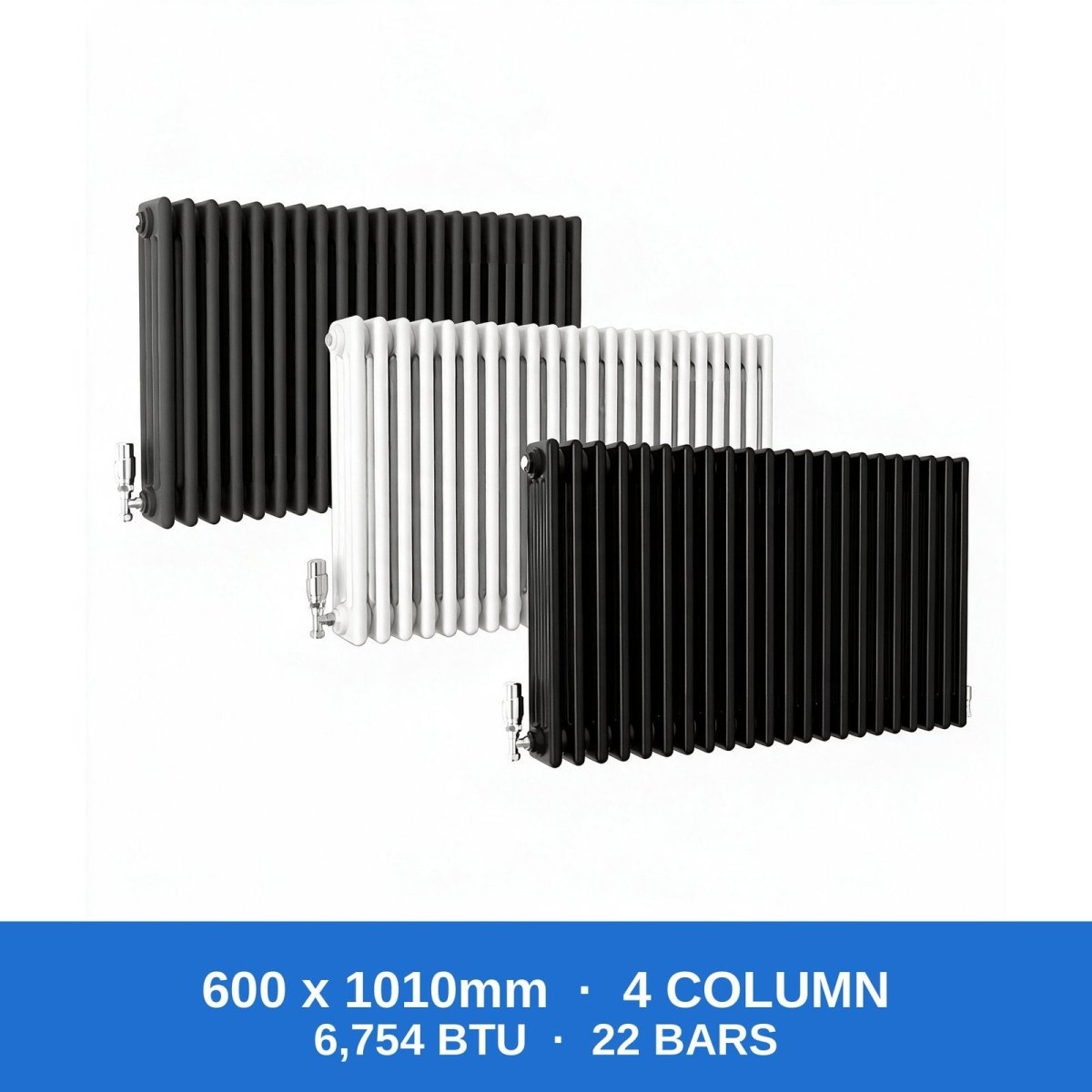 Column Radiators – Cast Iron Style 2, 3 & 4 Column Radiators in Anthracite, Black & White, Vertical & Horizontal - Rackerman
