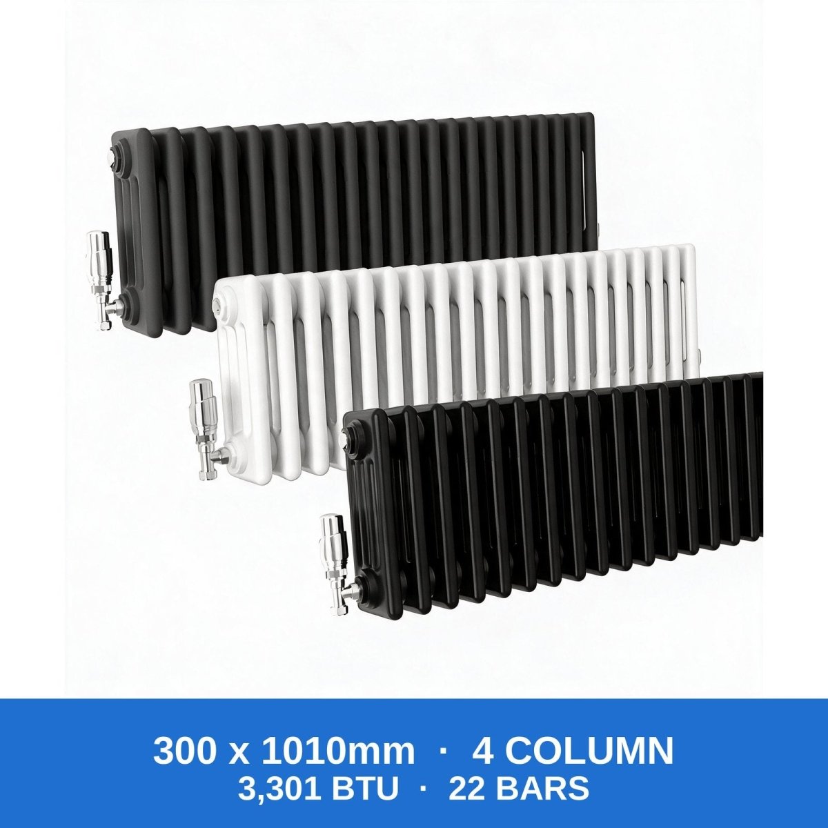 Column Radiators – Cast Iron Style 2, 3 & 4 Column Radiators in Anthracite, Black & White, Vertical & Horizontal - Rackerman