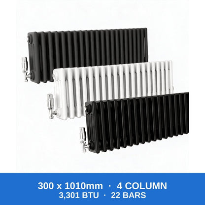 Column Radiators – Cast Iron Style 2, 3 & 4 Column Radiators in Anthracite, Black & White, Vertical & Horizontal - Rackerman