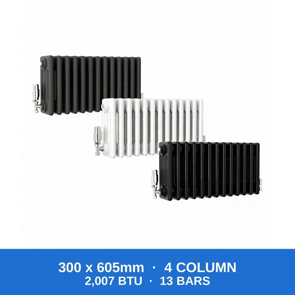 Column Radiators – Cast Iron Style 2, 3 & 4 Column Radiators in Anthracite, Black & White, Vertical & Horizontal - Rackerman