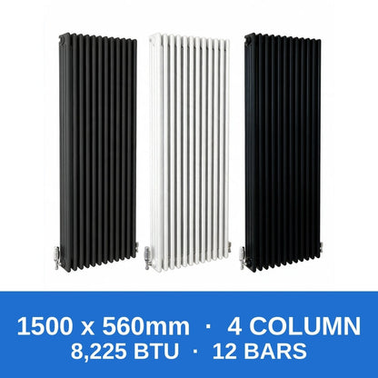 Column Radiators – Cast Iron Style 2, 3 & 4 Column Radiators in Anthracite, Black & White, Vertical & Horizontal - Rackerman