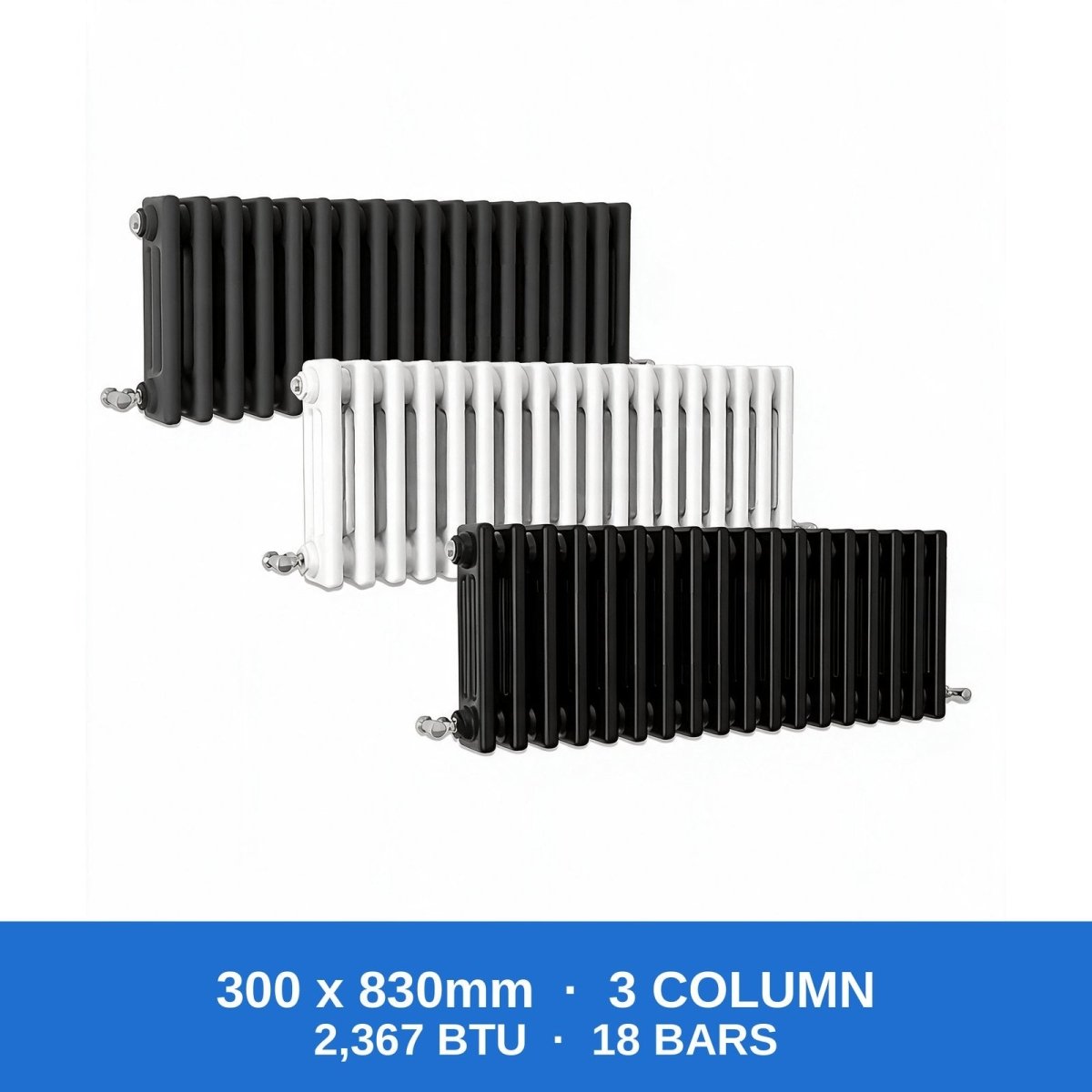 Column Radiators – Cast Iron Style 2, 3 & 4 Column Radiators in Anthracite, Black & White, Vertical & Horizontal - Rackerman