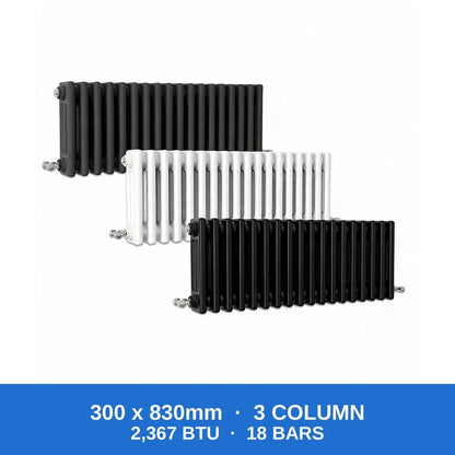 Column Radiators – Cast Iron Style 2, 3 & 4 Column Radiators in Anthracite, Black & White, Vertical & Horizontal - Rackerman