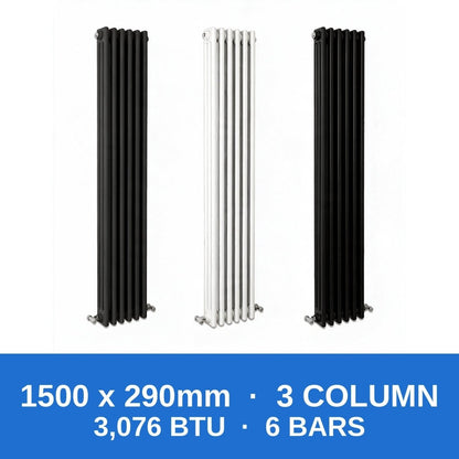 Column Radiators – Cast Iron Style 2, 3 & 4 Column Radiators in Anthracite, Black & White, Vertical & Horizontal - Rackerman