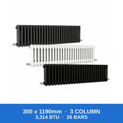 Column Radiators – Cast Iron Style 2, 3 & 4 Column Radiators in Anthracite, Black & White, Vertical & Horizontal - Rackerman