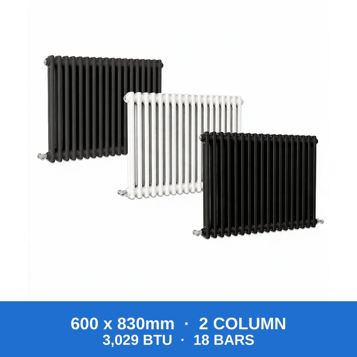 Column Radiators – Cast Iron Style 2, 3 & 4 Column Radiators in Anthracite, Black & White, Vertical & Horizontal - Rackerman