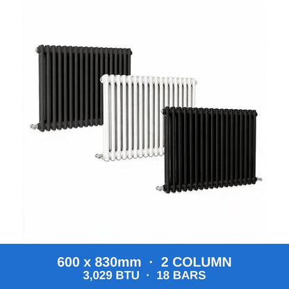 Column Radiators – Cast Iron Style 2, 3 & 4 Column Radiators in Anthracite, Black & White, Vertical & Horizontal - Rackerman