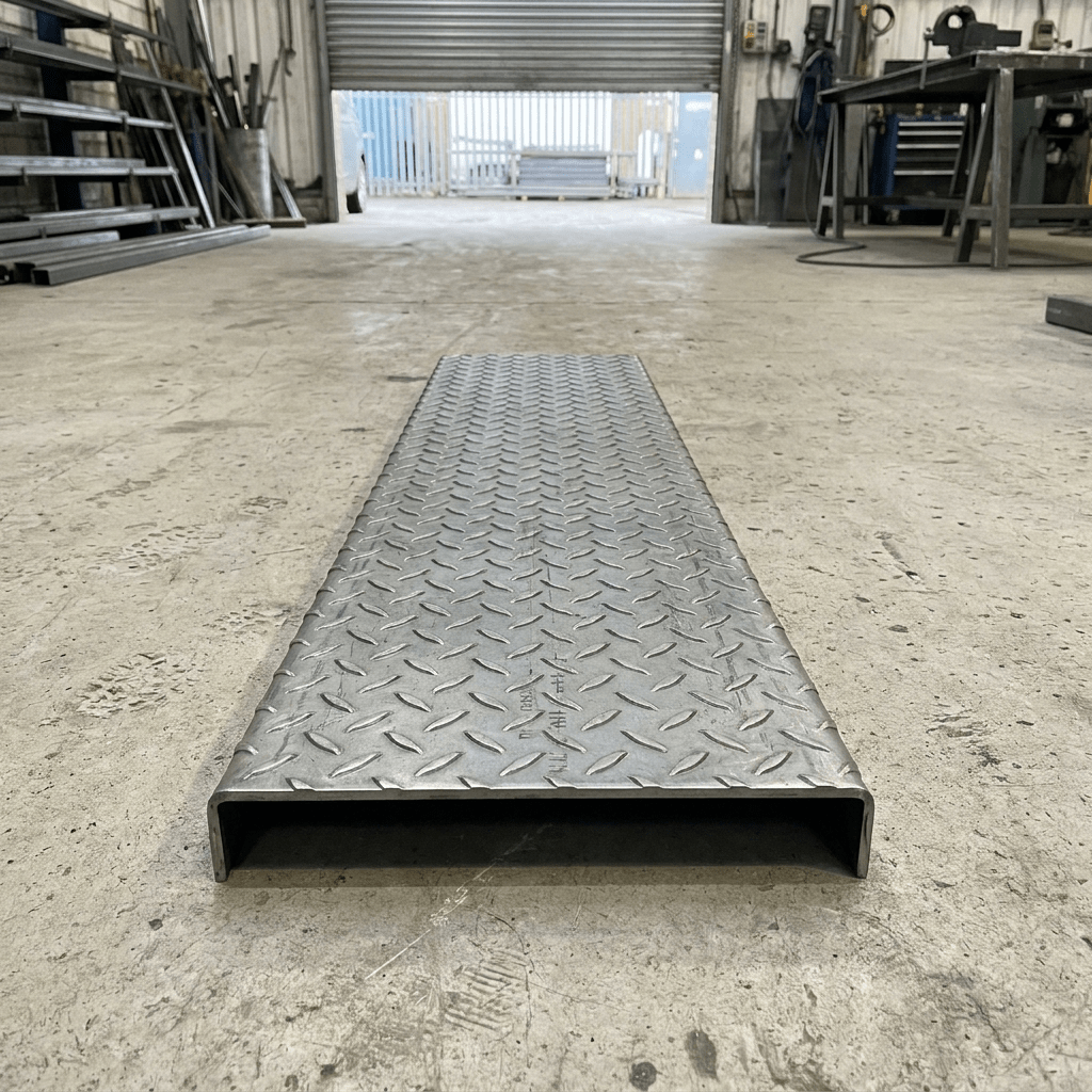 Durbar Stair Treads – Mild Steel Pattern 1 Anti-Slip Checker Plate S275 - Rackerman