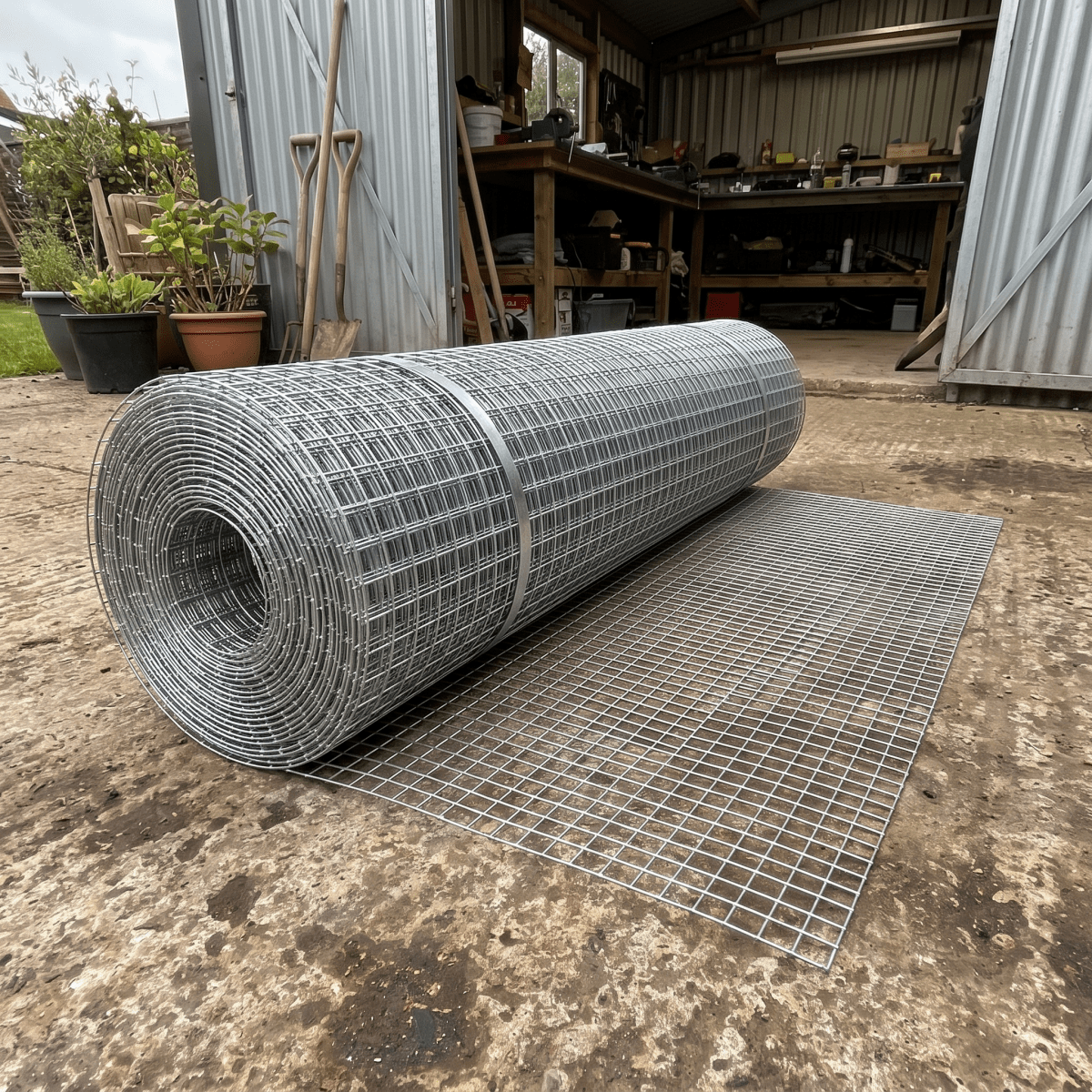 Galvanised welded wire mesh rolls - 19mm, 25mm and 50mm weld mesh for garden fencing, security and gabions