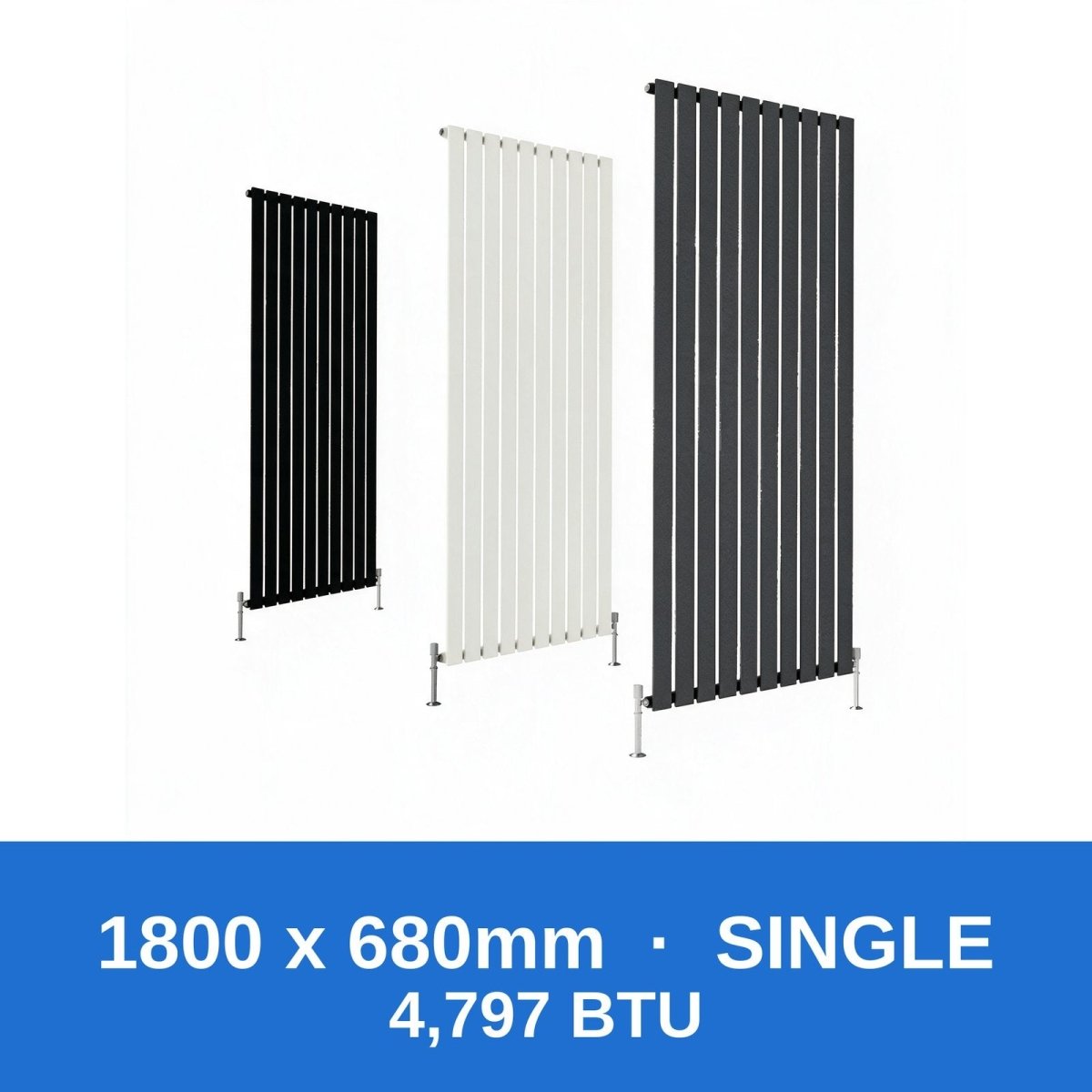 Flat Panel Radiators — Designer Vertical & Horizontal, Single & Double Panel, Anthracite, Black & White UK Central Heating Radiators - Rackerman