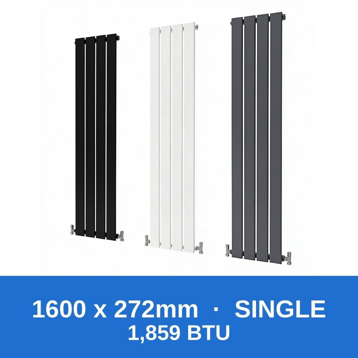 Flat Panel Radiators — Designer Vertical & Horizontal, Single & Double Panel, Anthracite, Black & White UK Central Heating Radiators - Rackerman