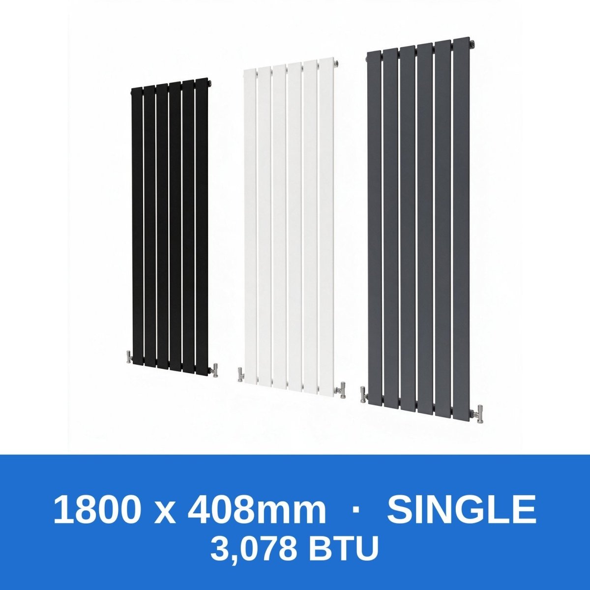 Flat Panel Radiators — Designer Vertical & Horizontal, Single & Double Panel, Anthracite, Black & White UK Central Heating Radiators - Rackerman