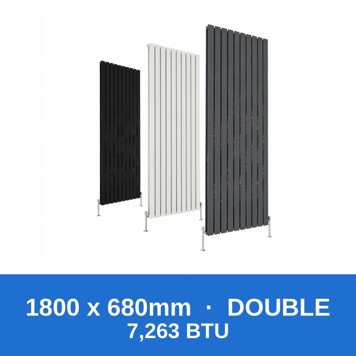 Flat Panel Radiators — Designer Vertical & Horizontal, Single & Double Panel, Anthracite, Black & White UK Central Heating Radiators - Rackerman