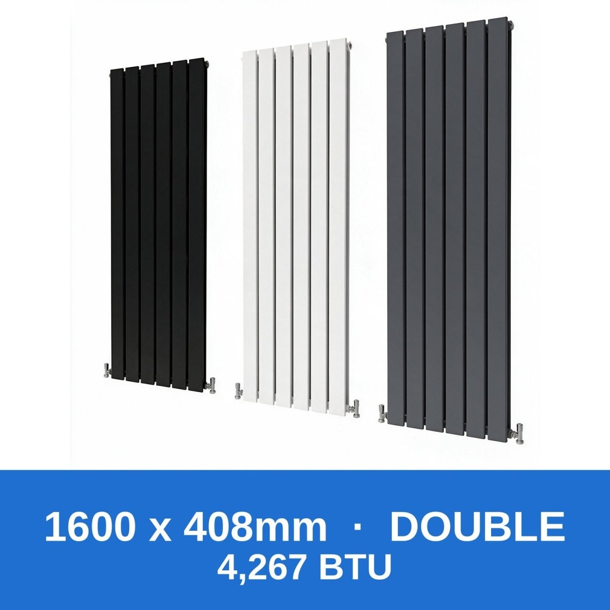Flat Panel Radiators — Designer Vertical & Horizontal, Single & Double Panel, Anthracite, Black & White UK Central Heating Radiators - Rackerman